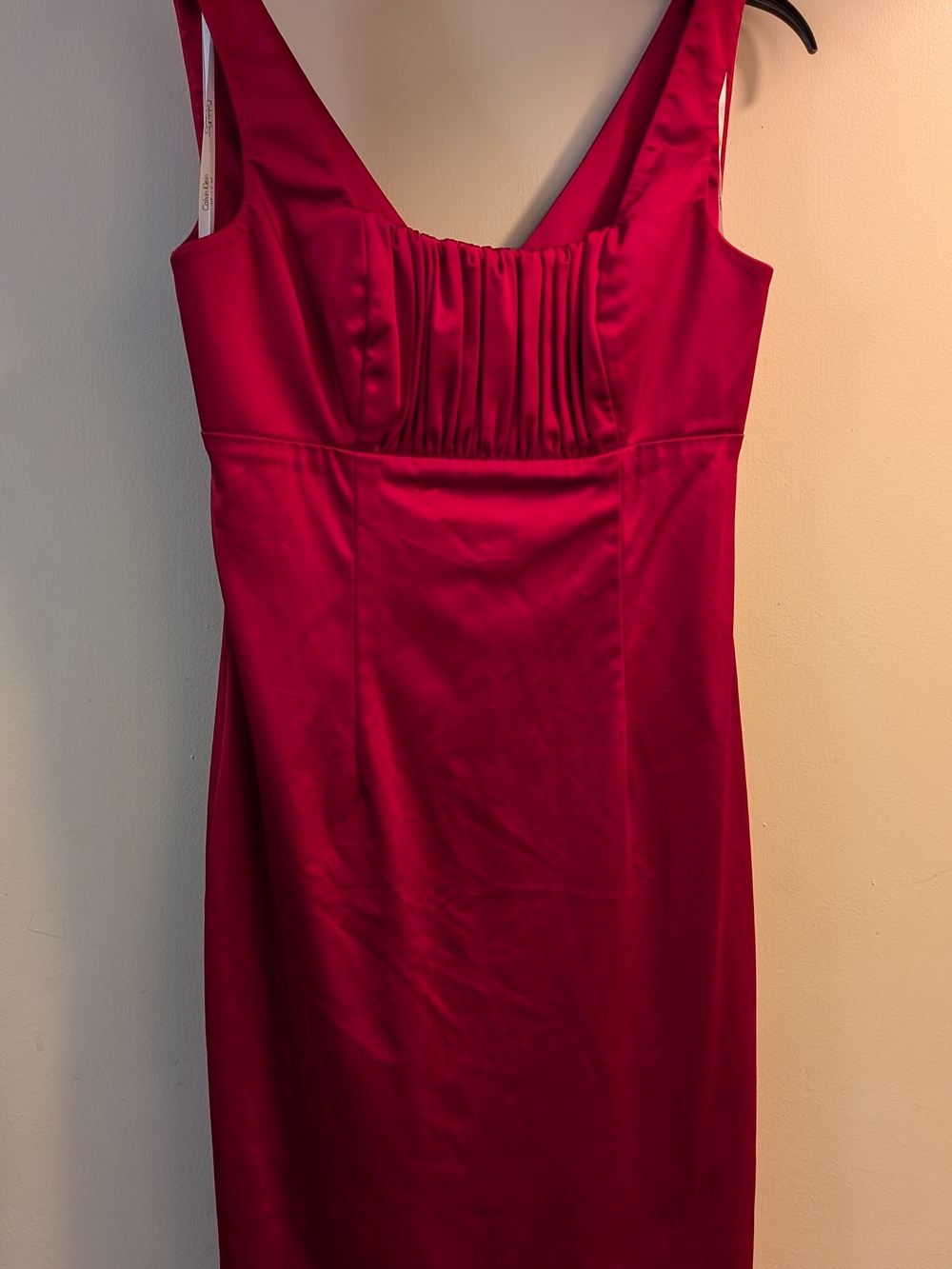 Calvin Klein Sleeveless Red Satin Dress